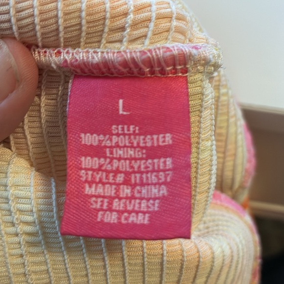 Flying Tomato Multi Color Puff Sleeve Crop Top Large - Picture 8 of 9